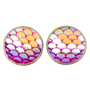 2 for $12 Mermaid scale stud earrings